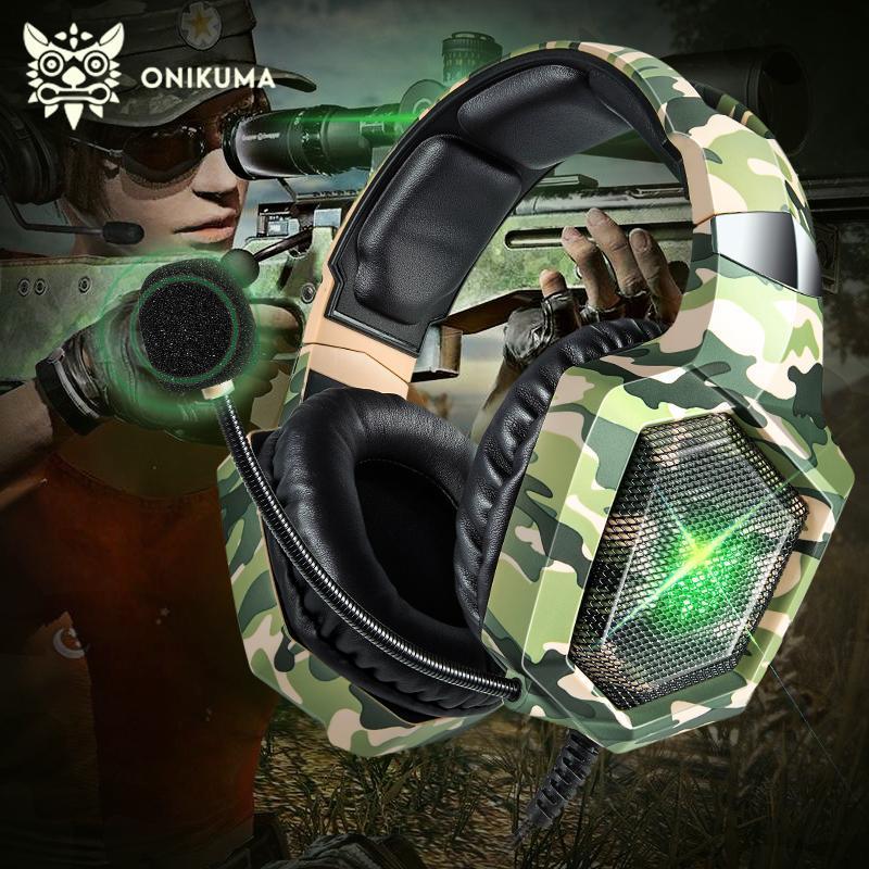 ONIKUMA K8 Yeşil Kablolu Stereo Gaming Kulaklık Mikrofonlu & LED Işıklar – Rahat, Dayanıklı, Plug and Play Gaming Kulaklık